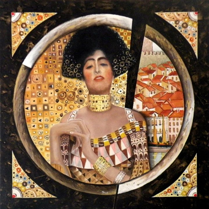 Peinture intitulée ""Klimt Focalisé"" par Frank Godille, Œuvre d'art originale