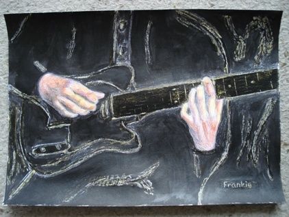 Painting titled "Ruce (kytara)" by Frankie, Original Artwork