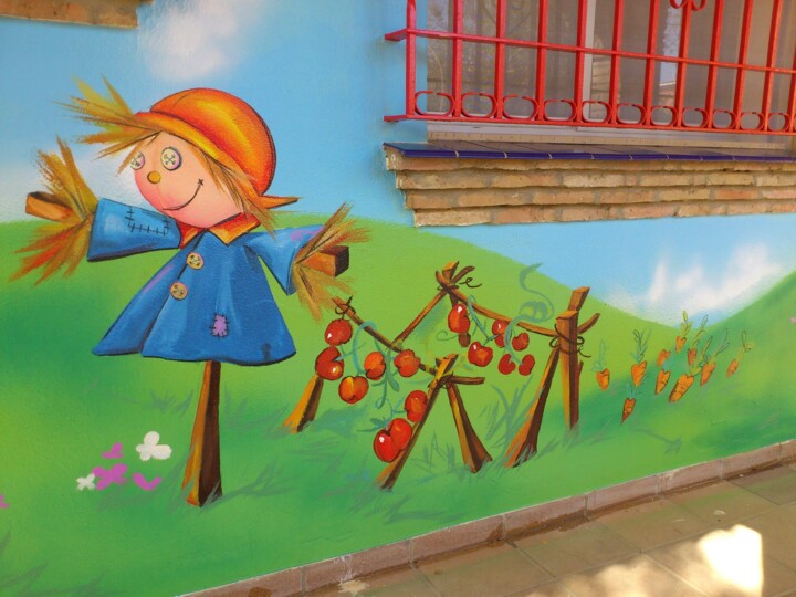 Fotografía titulada "Mural para escuela…" por Franky Vv, Obra de arte original, Acrílico