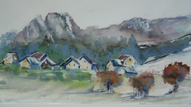 Peinture intitulée "Dans le Vercors" par Françoise Sorrel, Œuvre d'art originale