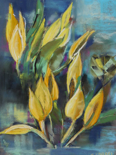 Malerei mit dem Titel "Fleurs de Printemps" von Françoise Sorrel, Original-Kunstwerk