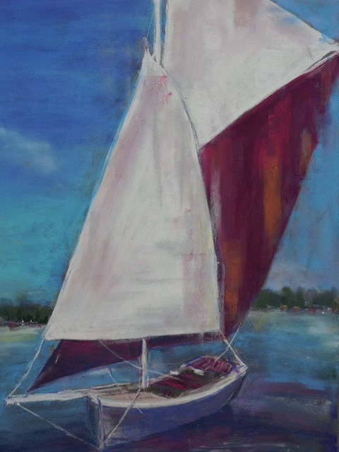 Painting titled "Voilier" by Françoise Sorrel, Original Artwork