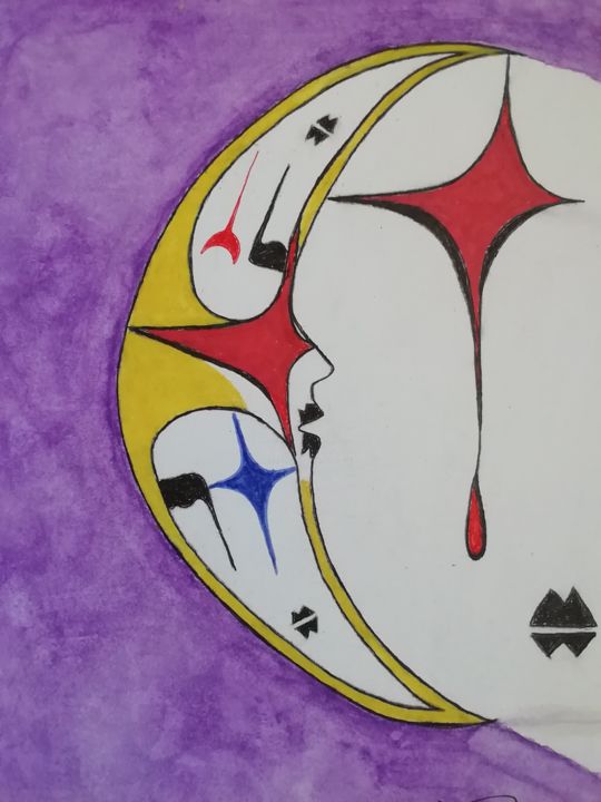 Dibujo titulada "Luna mimo." por Francesc Pascual, Obra de arte original, Acuarela