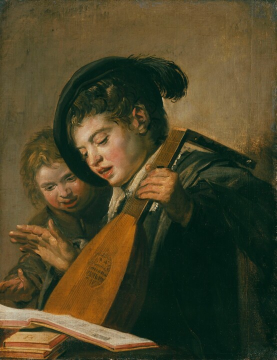 제목이 "Deux garçons jouant…"인 미술작품 Frans Hals로, 원작, 기름