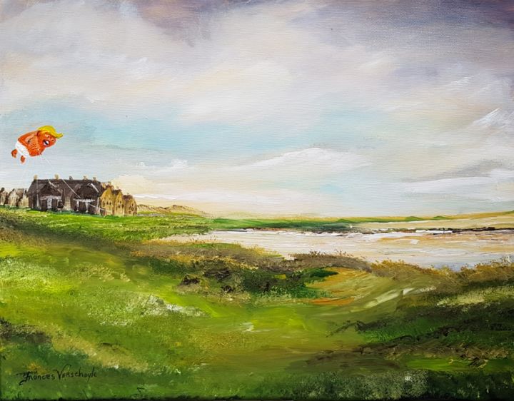 Painting titled "Trump Doonbeg" by Frances Verschoyle, Original Art,