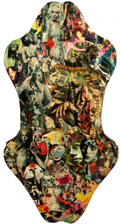 Collages getiteld "Nude" door Frantrix, Origineel Kunstwerk