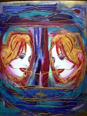 Painting titled "Diva(s)" by Frantz Saunier, Original Artwork, Oil