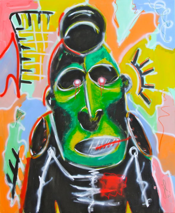 Painting titled "Voodoo Festival" by Frantz Jardel, Original Artwork