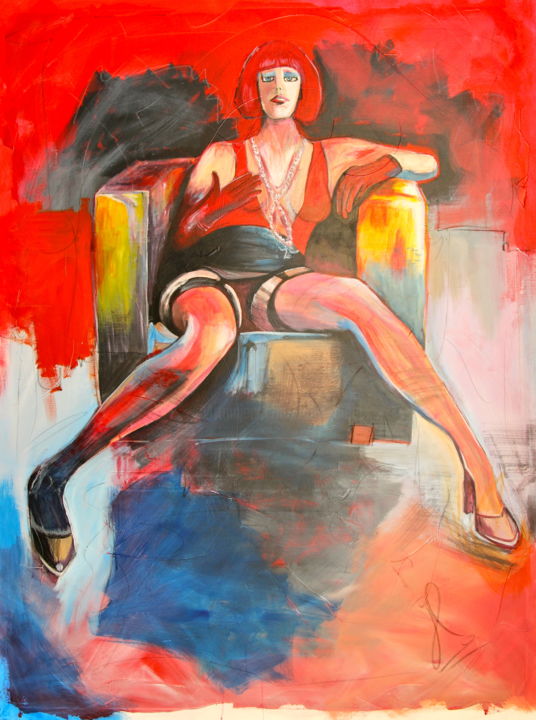 Painting titled "Mado, Wide Angel" by Frantz Jardel, Original Artwork