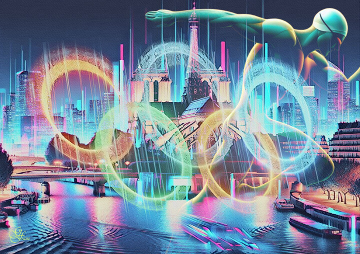 Digital Arts titled "Olympia Paris 2024 3" by Franz Grausenburger, Original Artwork, Digital Painting