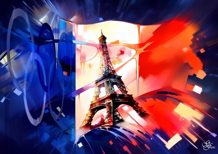 Digital Arts titled "Olympia Paris 2024 7" by Franz Grausenburger, Original Artwork, Digital Painting