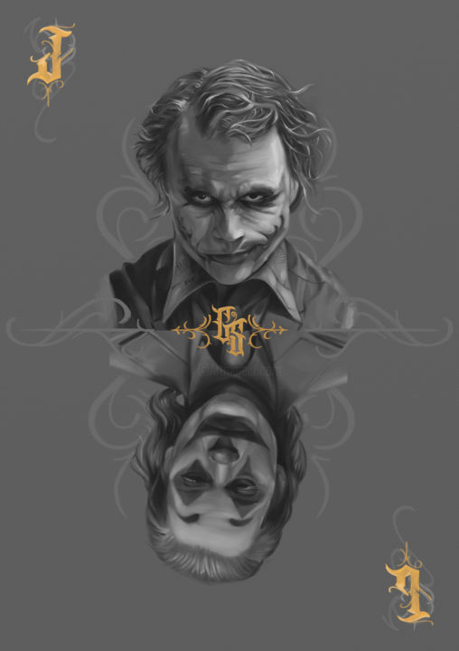 Schilderij getiteld "Jokers pop-art" door Dennis Graysham, Origineel Kunstwerk