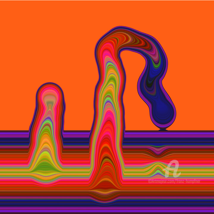 「Digital Color # 1」というタイトルのデジタルアーツ Franz Hümpfnerによって, オリジナルのアートワーク, デジタル アルミニウムにマウント