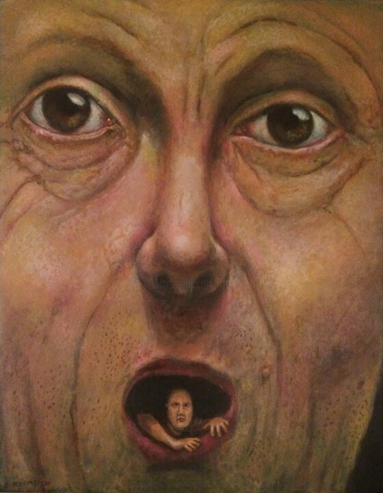Painting titled "tu ne me vois pas?" by Franzart, Original Artwork, Acrylic