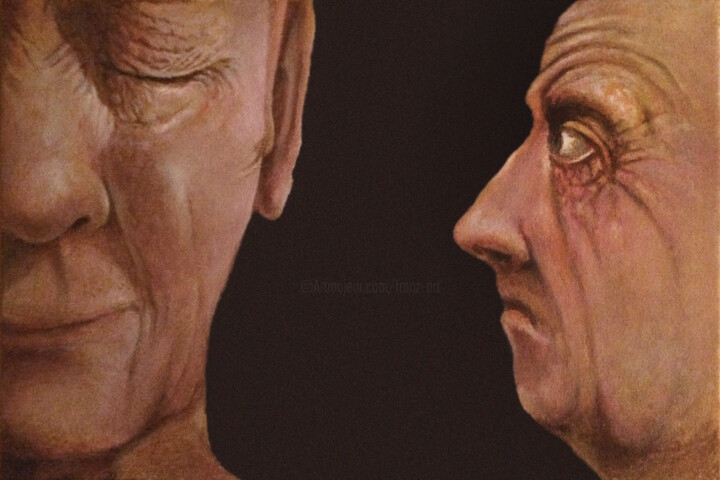 Peinture intitulée "deux hommes (scetch)" par Franzart, Œuvre d'art originale, Acrylique