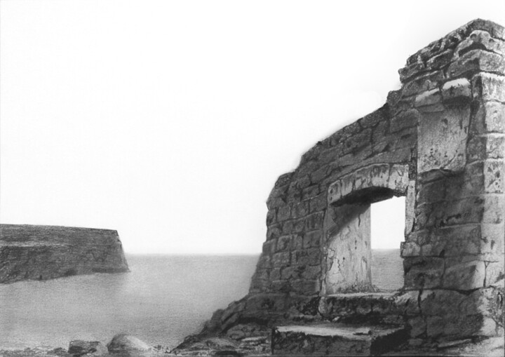 Drawing titled "ruine" by Franzart, Original Artwork, Pencil