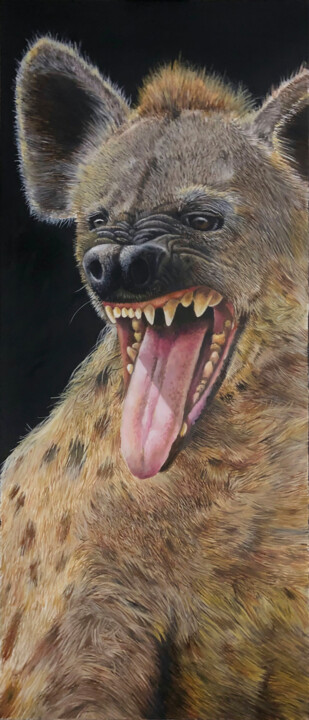 Painting titled "Hyena" by Franzart, Original Artwork, Oil