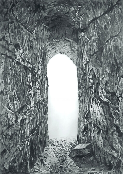 Drawing titled "irish ruin - pencil…" by Franzart, Original Artwork, Pencil