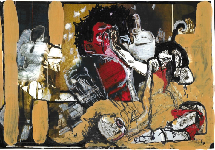 Картина под названием "18/01/14" - Franziska Kolbe, Подлинное произведение искусства, Акрил