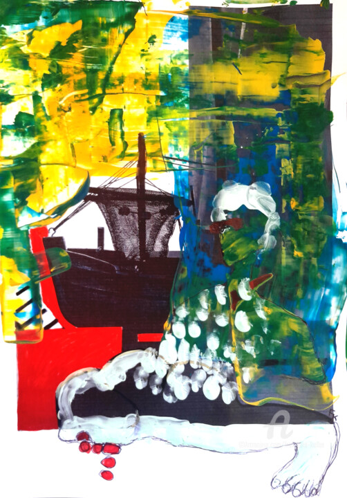 Картина под названием "10/03/23" - Franziska Kolbe, Подлинное произведение искусства, Акрил
