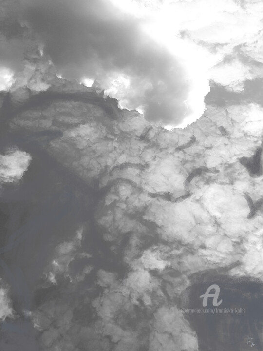 Digitale Kunst mit dem Titel "Wolke 3" von Franziska Kolbe, Original-Kunstwerk, Digitale Fotografie