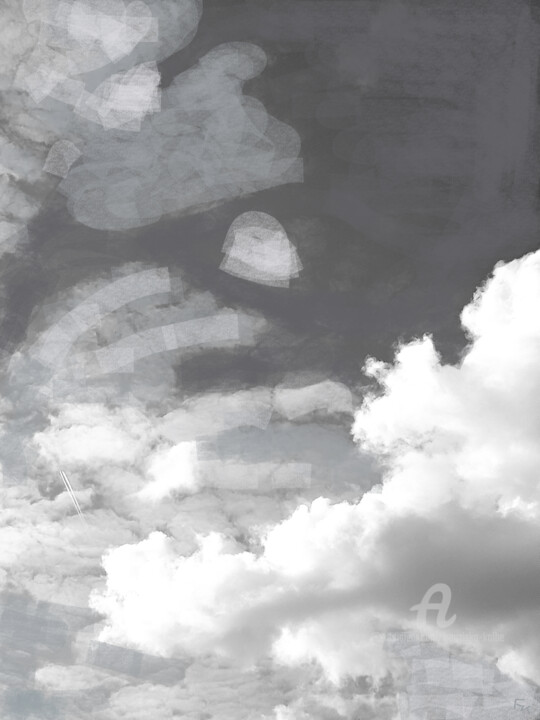 Digitale Kunst mit dem Titel "Wolke 4" von Franziska Kolbe, Original-Kunstwerk, Digitale Fotografie