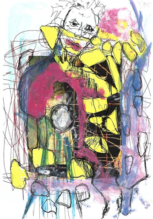 Collagen mit dem Titel "20/02/14" von Franziska Kolbe, Original-Kunstwerk, Acryl