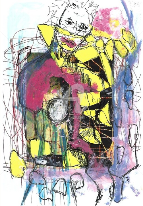 Collagen mit dem Titel "20/02/14" von Franziska Kolbe, Original-Kunstwerk, Acryl
