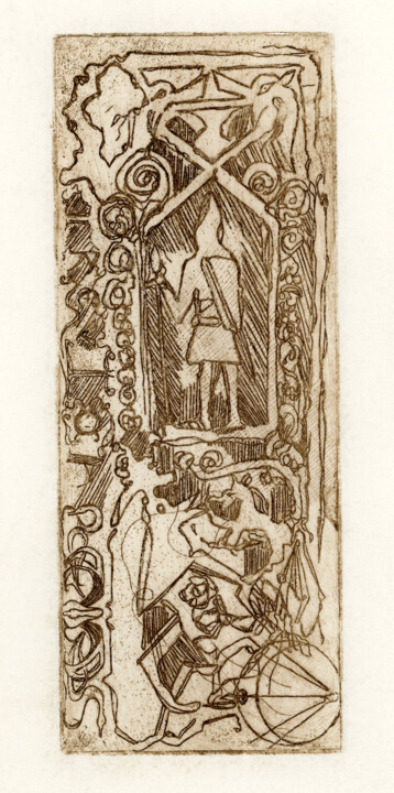 Gravures & estampes intitulée "Kilmartin Templar G…" par Fraser Maciver (1960 - 2019), Œuvre d'art originale, Eau-forte