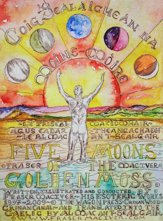 Incisioni, stampe intitolato "Five Moons of the G…" da Fraser Maciver (1960 - 2019), Opera d'arte originale, Acquaforte