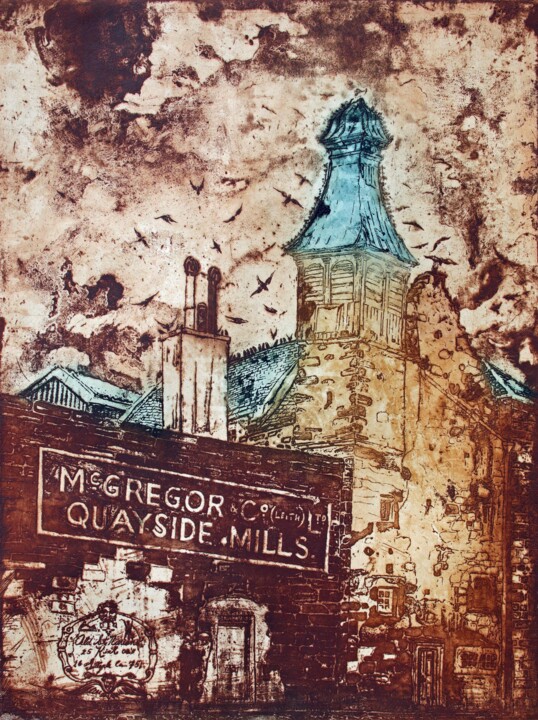 Incisioni, stampe intitolato "Old St. Ninian's Ki…" da Fraser Maciver (1960 - 2019), Opera d'arte originale, Acquaforte