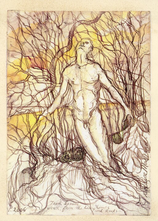 Tekening getiteld "'Truth Spang Forth'…" door Fraser Maciver (1960 - 2019), Origineel Kunstwerk, Inkt