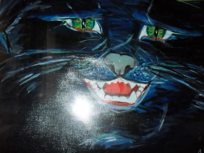 Peinture intitulée "pantera nera" par Rosa Blù, Œuvre d'art originale