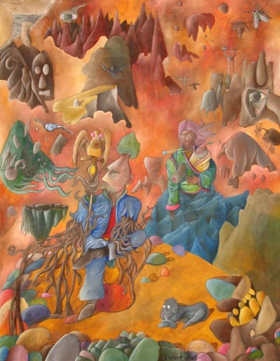 Painting titled "Chaos" by Fred Besnardiere, Original Artwork, Oil