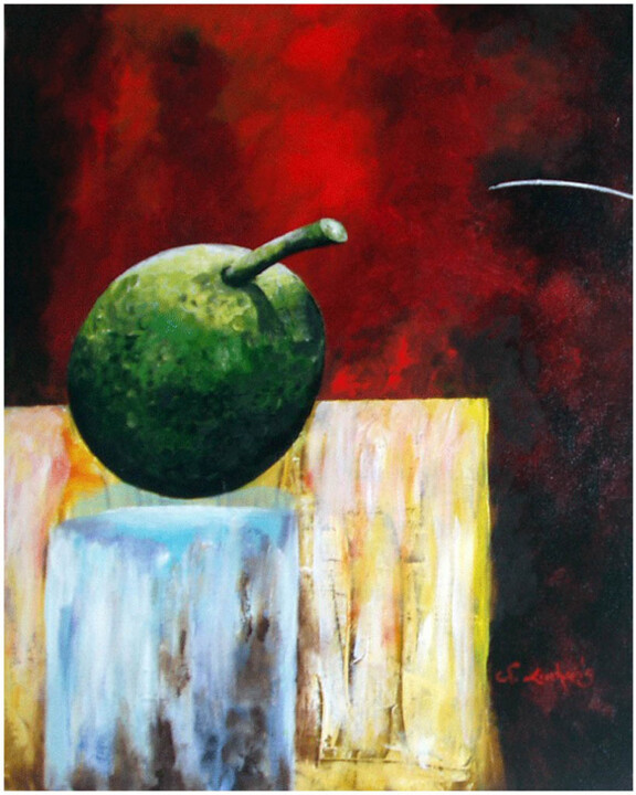 Peinture intitulée "Le fruit à pain" par Fred Eucharis, Œuvre d'art originale, Acrylique Monté sur Châssis en bois