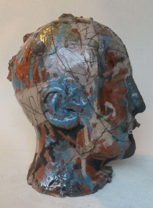 Sculpture titled "Memento Mori" by Frédéric Louvier, Original Artwork, Ceramics