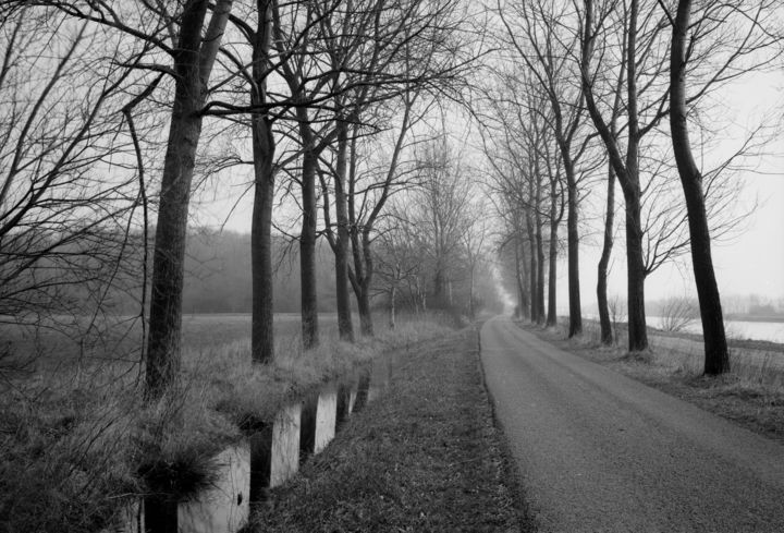 Photography titled "Une route" by Frédéric Duchesnay, Original Artwork, Analog photography