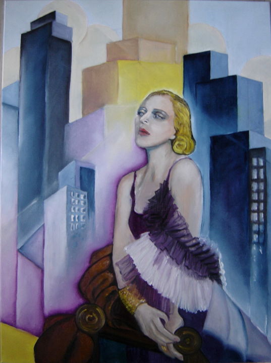 Painting titled "Tamara n°3" by Freda Bey, Original Artwork, Oil