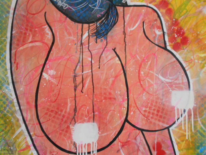 Malerei mit dem Titel "Don´t Touch!" von Freda People, Original-Kunstwerk, Acryl
