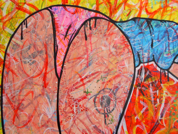 Malerei mit dem Titel "A Lot Of Love" von Freda People, Original-Kunstwerk, Acryl