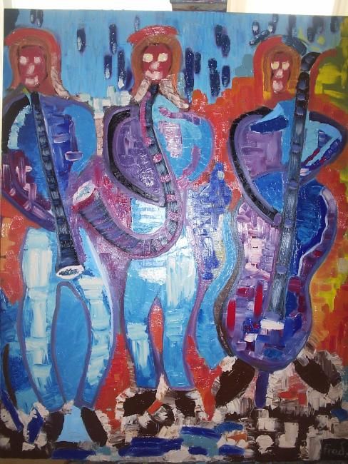 Peinture intitulée "jazz à juan" par Frédéric Dejoie, Œuvre d'art originale