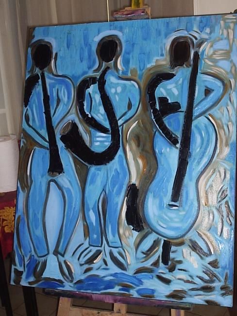 Peinture intitulée "jazz" par Frédéric Dejoie, Œuvre d'art originale