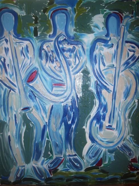 Peinture intitulée "jazz" par Frédéric Dejoie, Œuvre d'art originale