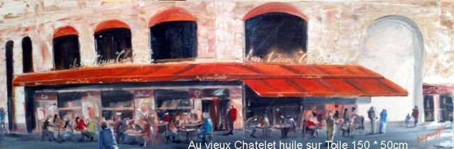 Peinture intitulée "Au vieux Chatelet" par Fréd Depienne, Œuvre d'art originale