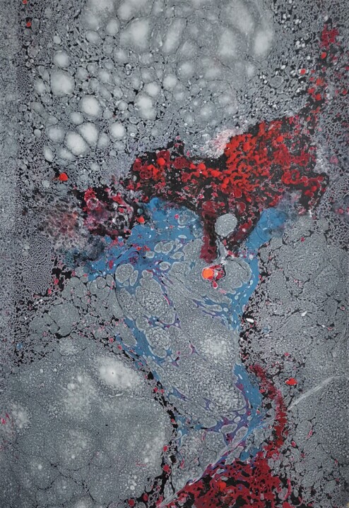Painting titled "le reflet" by Freddy Blackberry, Original Artwork, Ink