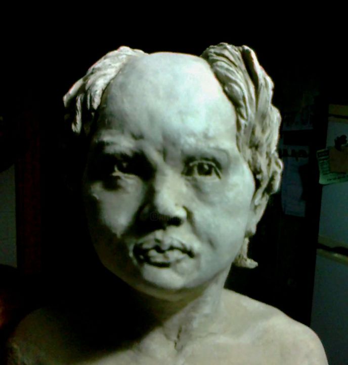 Sculptuur getiteld "portrait-enfant-kay…" door Freddy Blackberry, Origineel Kunstwerk, Anders