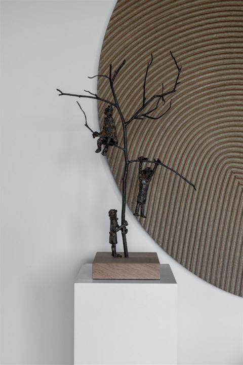 Sculpture titled "Tree of Joy" by Freddy De Waele, Original Art, Bronze