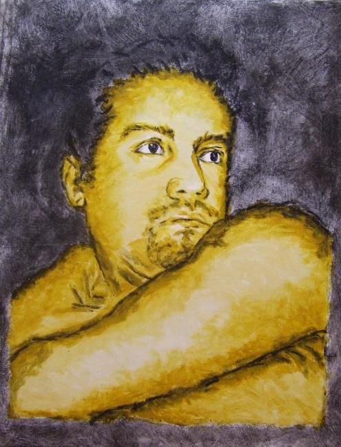 Painting titled "SELFPORTRAITS SERIE…" by Freddy Felipe Gutierrez, Original Artwork