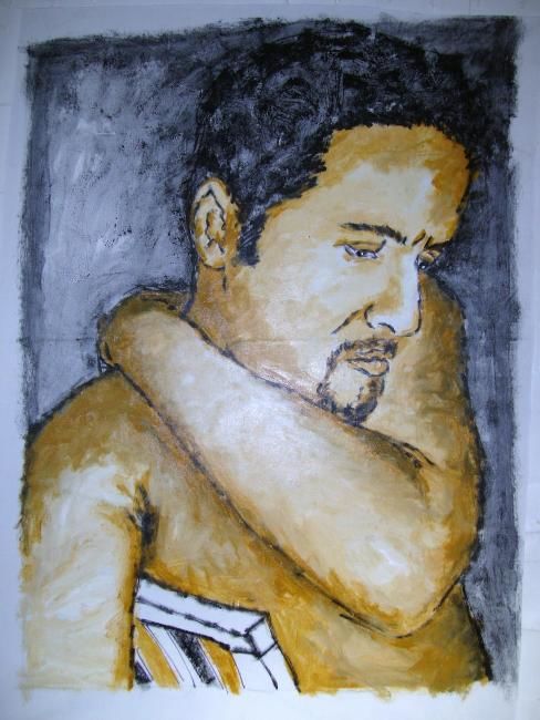 Painting titled "SELPORTRAITS SERIE.…" by Freddy Felipe Gutierrez, Original Artwork