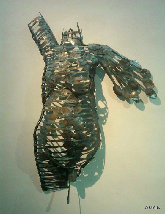 Sculpture titled "Série Silhouettes e…" by Freddy Tsimba, Original Artwork